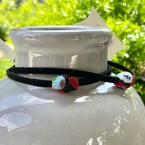 Ankle Bracelet with glass artist flower Bead HOLD